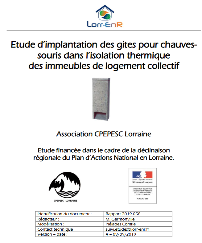 Étude d&rsquo;implantation des gîtes pour chauves-souris dans l&rsquo;isolation thermique des immeubles de lgoement collectif