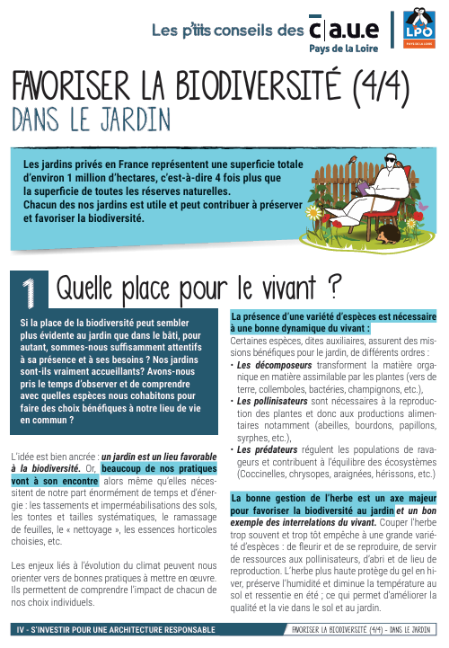 Favoriser la biodiversité – Dans le jardin