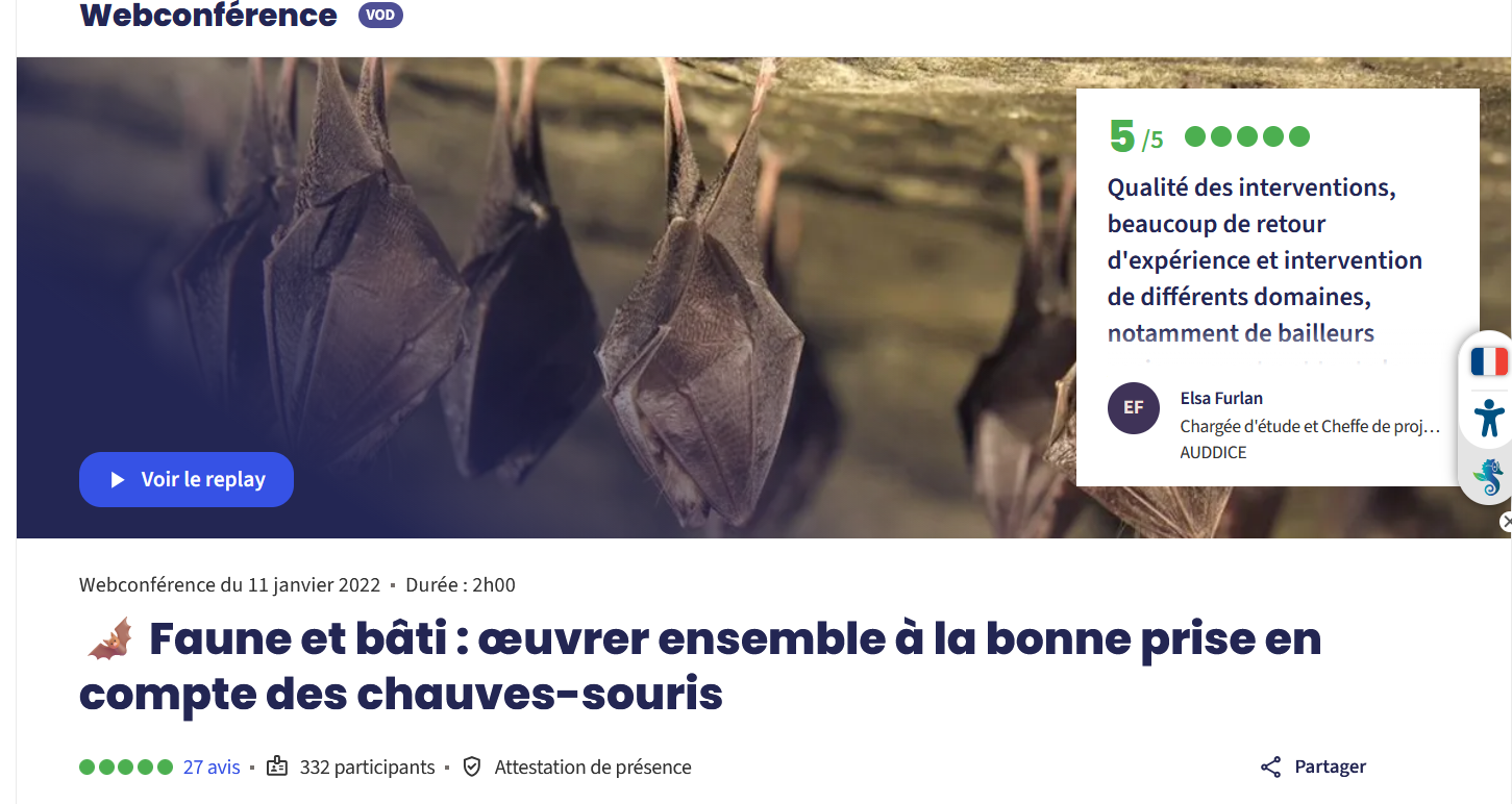 Faune et bâti : œuvrer ensemble à la bonne prise en compte des chauves-souris
